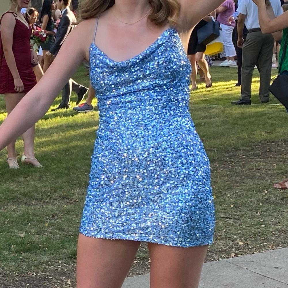 Sparkling Blue Sequin Dress